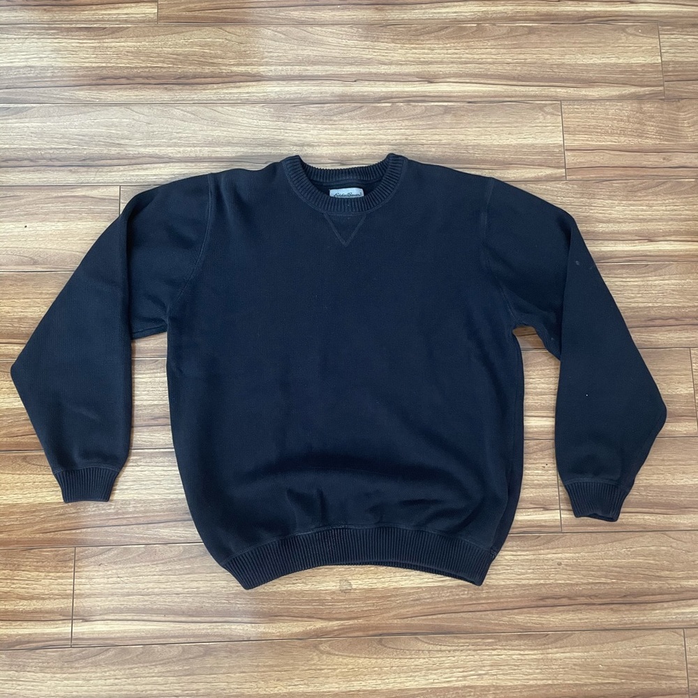 Eddie Bauer Navy Blue Crew Neck Knit Sweater large